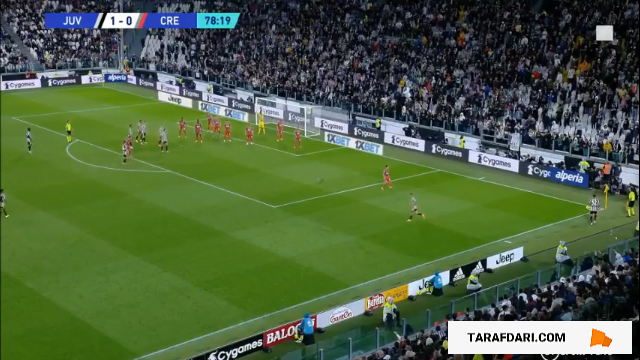 گل گلیسون برمر به کرمونزه (یوونتوس 2-0 کرمونزه)